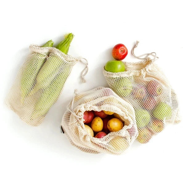 Cotton Mesh Produce Bags ( 3-Pack)